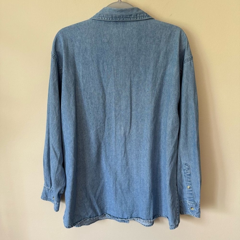 Vtg UK Wildcats Kentucky Denim 100% Cotton Button Down Size XL - Picture 6 of 6